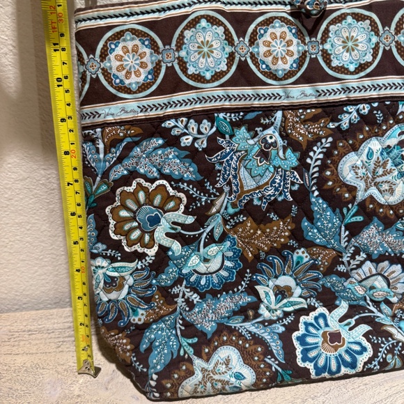 Vera Bradley Java Blue Retired Tote Bag Brown Turquoise - Picture 13 of 14